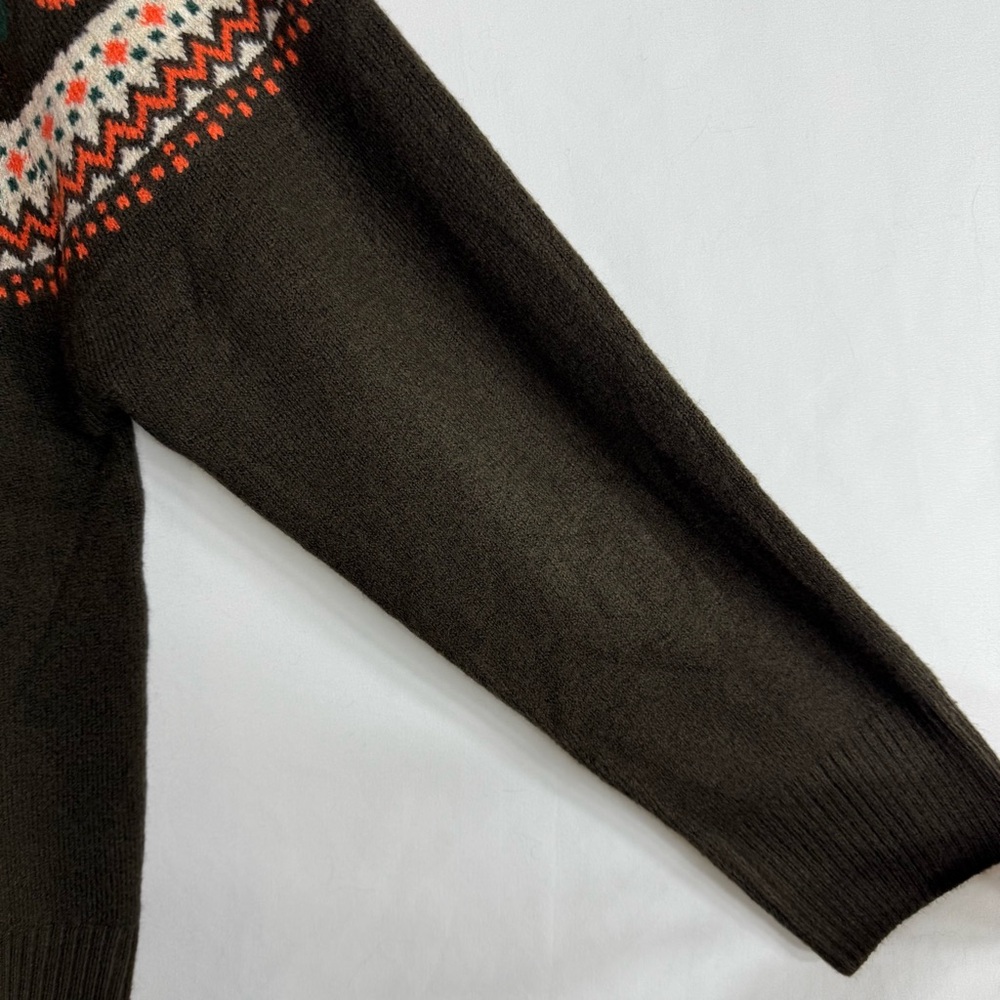NWT Vince Camuto Brown Pumpkin Fall Fair Isle Crew Neck Sweater, size XL - Picture 5 of 8